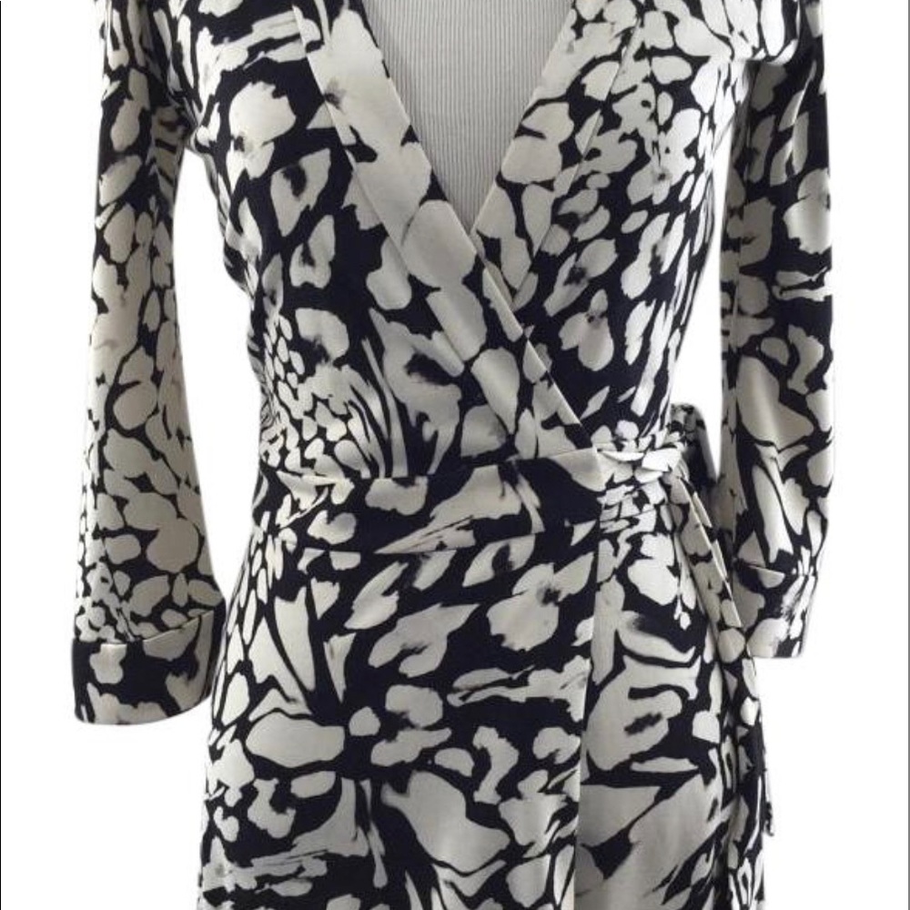 DVF Black/White Celeste Feather Leopard Romper